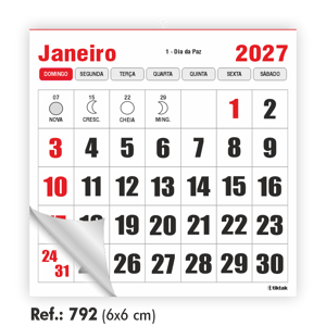 Bloquinho Mini-Calendário 6X6cm Ref.: 792-F