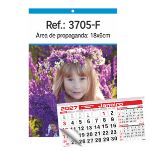 Calendário de Parede com Furo Ref.: 3700-F
