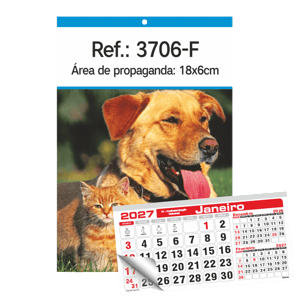 Calendário de Parede com Furo Ref.: 3700-F