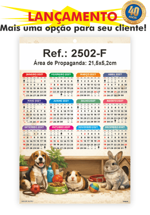 Folhinha de Parede Linha 2500