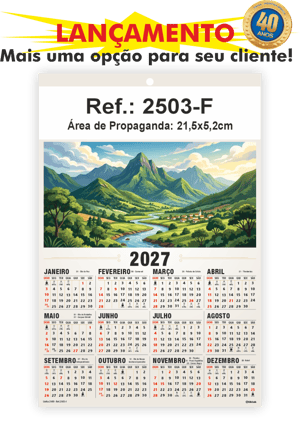 Folhinha de Parede Linha 2500