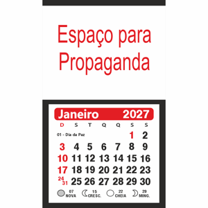 Mini Calendário Imã de Geladeira com Bloco 5x5cm - Refs.: 794-796-799
