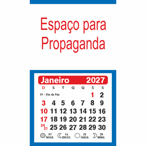 Mini Calendário Imã de Geladeira com Bloco 5x5cm - Refs.: 794-796-799