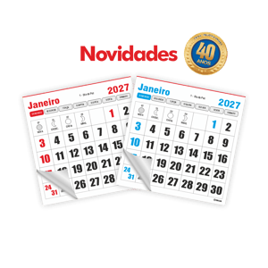 Bloquinho Mini-Calendário 6X6cm Ref.: 792-F Folhas 12 Meses Alta Alvura 56g 6x6cm 2 opções de cores  Bloco Colado 