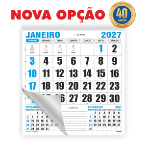 Bloco Comercial 12 meses Azul Ref.: 3501-A Folhas 12 Meses Alta Alvura 56g 21,5x23cm Azul e Preto  Bloco Colado 