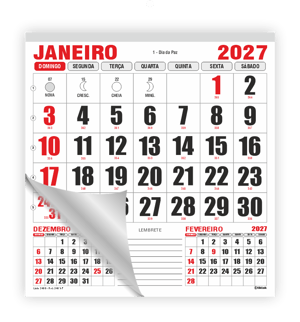 Bloco Mini Comercial 12 meses |14,5x15,5cm Ref.: 3401-F Folhas 12 Meses Alta Alvura 56g 14,5x15,5cm Vermelho e Preto  Bloco Colado 