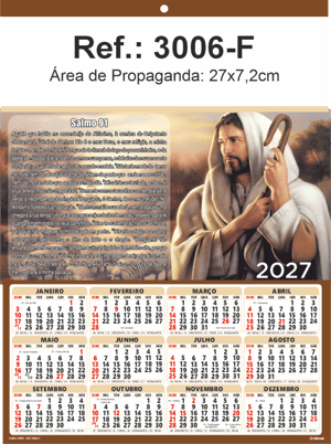 Folhinha de Parede Ref.: 3006-F Base Duplex 250g 27x37 1 Cromo   