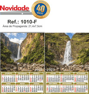 Folhinha de Parede Ref.: 1010-F Base Papel Couchê 115g | Cartela Duplex 250g 21,4x39cm 2 Cromos   
