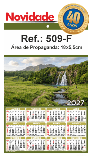 Folhinha de Parede Ref.: 509-F Base Duplex 250g 18x27 1 Cromo   