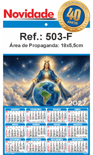 Folhinha de Parede Ref.: 503-F Base Duplex 250g 18x27 1 Cromo   
