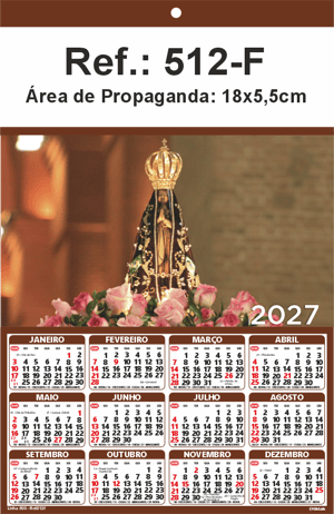 Folhinha de Parede Ref.: 512-F Base Duplex 250g 18x27 1 Cromo   