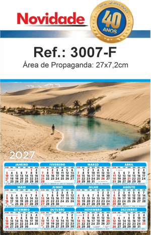 Folhinha de Parede Ref.: 3007-F Base Duplex 250g 27x37 1 Cromo   