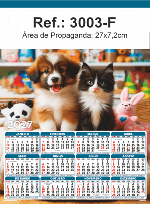 Folhinha de Parede Ref.: 3003-F Base Duplex 250g 27x37 1 Cromo   