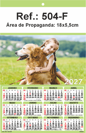 Folhinha de Parede Ref.: 504-F Base Duplex 250g 18x27 1 Cromo   