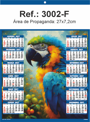 Folhinha de Parede Ref.: 3002-F Base Duplex 250g 27x37 1 Cromo   