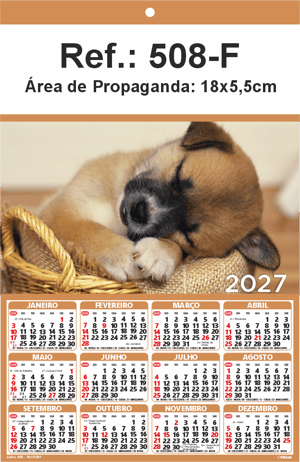 Folhinha de Parede Ref.: 508-F Base Duplex 250g 18x27 1 Cromo   