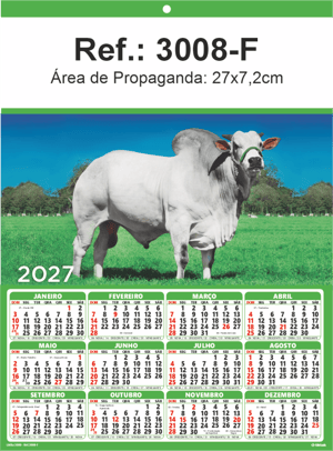 Folhinha de Parede Ref.: 3008-F Base Duplex 250g 27x37 1 Cromo   