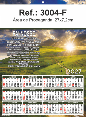 Folhinha de Parede Ref.: 3004-F Base Duplex 250g 27x37 1 Cromo   
