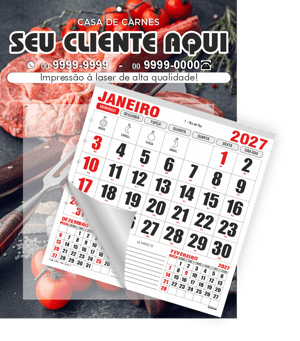 Calendário Comercial de Parede de Base Personalizável com Furo Ref.: 3400-P