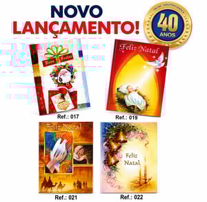 Cartão de Natal 15,5x11 cm com Envelope Papel Triplex 240g 15,5x11 cm 1 cromo  Vinco 