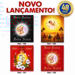 Cartão de Natal 21x15,5 cm com Envelope Papel Triplex 240g 15,5x11 cm 1 cromo  Vinco 