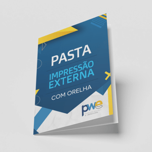 Pastas com Orelha – Impressão Externa Couchê 250g Pasta A4 (fechada 22 × 31 cm) 4x0 ( Colorido Frente só Frente )   