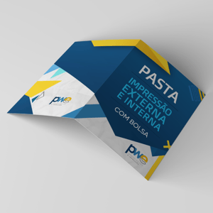 Pastas com Bolsa Encaixe Interna - Impressão Externa e Interna Couchê 250g Pasta A4 (fechada 22 × 31 cm) 4x4 ( Colorido Frente e Verso )   