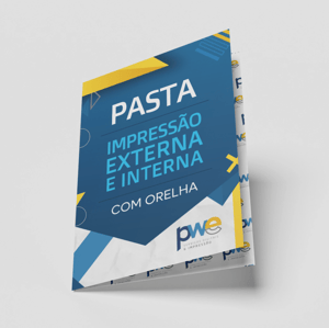 Pastas com Orelha – Impressão Interna e Externa Couchê 250g Pasta A4 (fechada 22 × 31 cm) 4x4 ( Colorido Frente e Verso )   