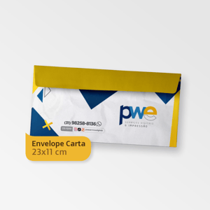 Envelope Carta Apergaminhado 90g Carta  23×12 cm 4x0 ( Colorido Frente só Frente )   