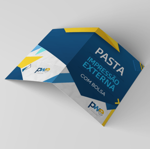 Pastas com Bolsa Encaixe Interna - Impressão Externa Couchê 250g Pasta A4 (fechada 22 × 31 cm) 4x0 ( Colorido Frente só Frente )   