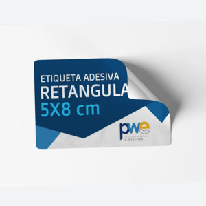 Etiqueta - 5x8 cm - 10 unids por Folha Adesivo Vinil Brilho 5x8 cm 4x0 ( Colorido Frente só Frente )   
