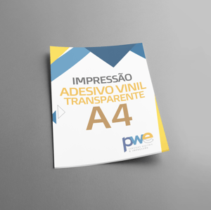 Impressão Adesivo Vinil Transparente - A4 Adesivo Vinil Transparente A4 - 29x21 cm 4x0 ( Colorido Frente só Frente )   