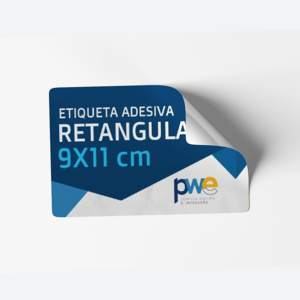 Etiqueta - 9x11 cm - 4 unids por Folha Adesivo Vinil Brilho 9x11 cm 4x0 ( Colorido Frente só Frente )   