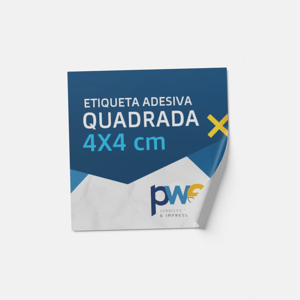 Etiqueta - 4x4 cm - 35 unids por Folha Adesivo Vinil Brilho 4x4 cm 4x0 ( Colorido Frente só Frente )   