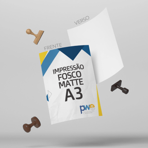 Impressão Fosca - A3 - Colorido Frente Papel Brilho A3 - 42x29 cm 4x0 ( Colorido Frente só Frente )   