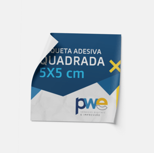Etiqueta - 5x5 cm - 20 unids por Folha Adesivo Vinil Brilho 5x5 cm 4x0 ( Colorido Frente só Frente )   