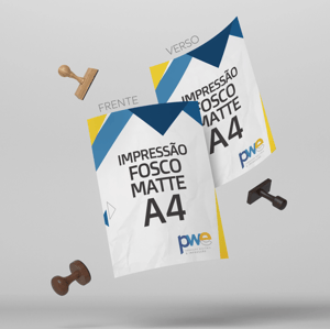 Impressão Fosca - A4 - Colorido Frente e Verso Papel Fosco A4 - 29x21 cm 4x4 ( Colorido Frente e Verso )   