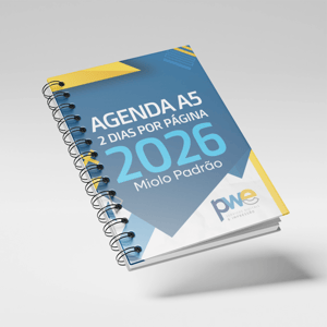 Agenda Personalizada - 2 dias por página Capa Dura / Miolo Offset A5 - 21x15 cm 4x4 ( Colorido Frente e Verso )   