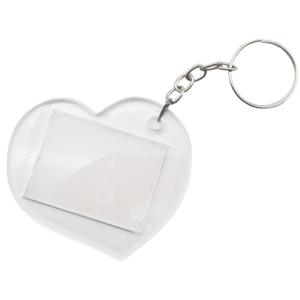 CHAVEIRO CORAÇÃO ACRILICO 3X4 CM IMPRESSÃO 4X4 TRANSPARENTE  