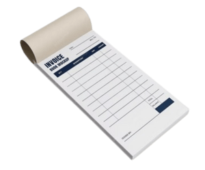 COMANDA PAPEL OFFSET 75G 9.8X21 CM IMPRESSÃO 1x0 FOSCO CORTE RETO / BLOCADO NA CABEÇA 