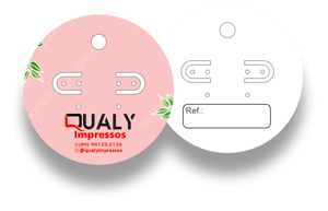 TAG REDONDA GLOSSY 240g 6,3X6,3 CM IMPRESSÃO 4X4 LAMINAÇÃO BRILHO OU FOSCO CORTE REDONDO 