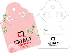 TAG ESPECIAL GLOSSY 240G 6,4X9CM IMPRESSÃO 4X4 LAMINAÇÃO BRILHO OU FOSCO DETALHE DE CORTE PARA COLAR 