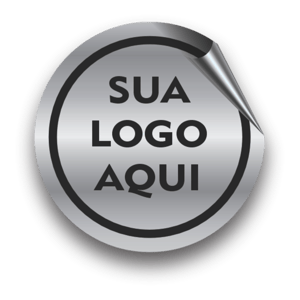ADESIVO VINIL PRATA VINIL 5X5 CM IMPRESSÃO 4x0 LAMINAÇÃO BOPP BRILHO OU FOSCO RECORTE REDONDO IMAGEM MERAMENTE ILUSTRATIVA