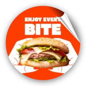 ADESIVO GLOSSY GLOSSY 4X4 CM IMPRESSÃO 4x0 LAMINAÇÃO BOPP BRILHO OU FOSCO RECORTE REDONDO PARA OUTROS TAMANHOS E QUANTIDADES FALE CONOSCO