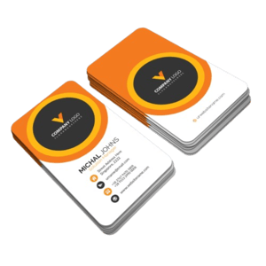 CARTÃO DE VISITA VERTICAL GLOSSY 240g 9X5 CM IMPRESSÃO 4X4 LAMINAÇÃO BRILHO OU FOSCO 4 CANTOS ARREDONDADOS 