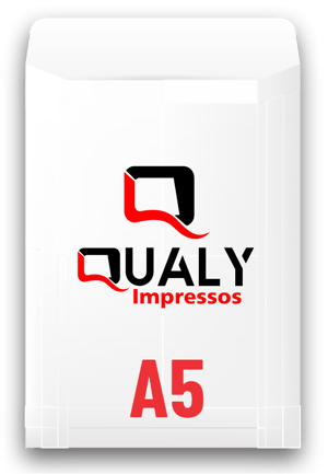 ENVELOPE BRANCO A5 PAPEL OFFSET 90G 17,6X25 CM IMPRESSÃO 4x0 FOSCO  