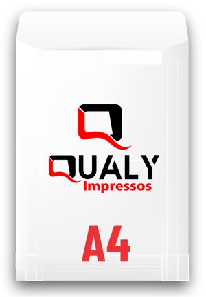 ENVELOPE BRANCO A4 PAPEL OFFSET 90G 22,9X32,4 CM IMPRESSÃO 4x0 FOSCO  