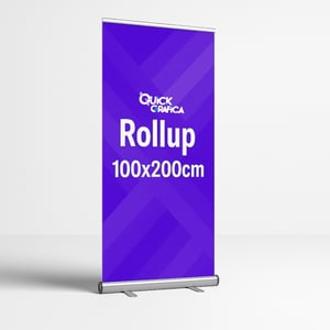 Banner Roll Up - 100x200cm Estrutura em alumínio 100 x 200 cm 4x0 - Colorido Frente / Verso sem impressão Lona Impressa com qualidade fotografa Acompanha Bag com alça Acompanha bolsa para transporte