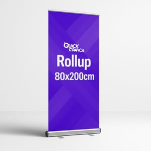 Banner Roll Up - 80x200cm Estrutura em alumínio 80 x 200 cm 4x0 - Colorido Frente / Verso sem impressão Lona Impressa com qualidade fotografa Acompanha Bag com alça Acompanha bolsa para transporte