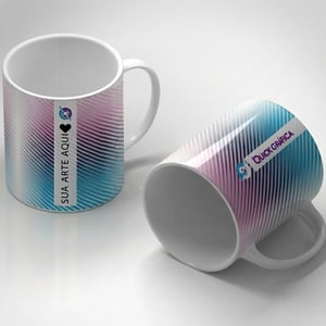 Caneca de Porcelana Personalizada Porcelana Branca Arte com 20x9 cm Impressão fotográfica  / Interior e alça branco Sublimação  